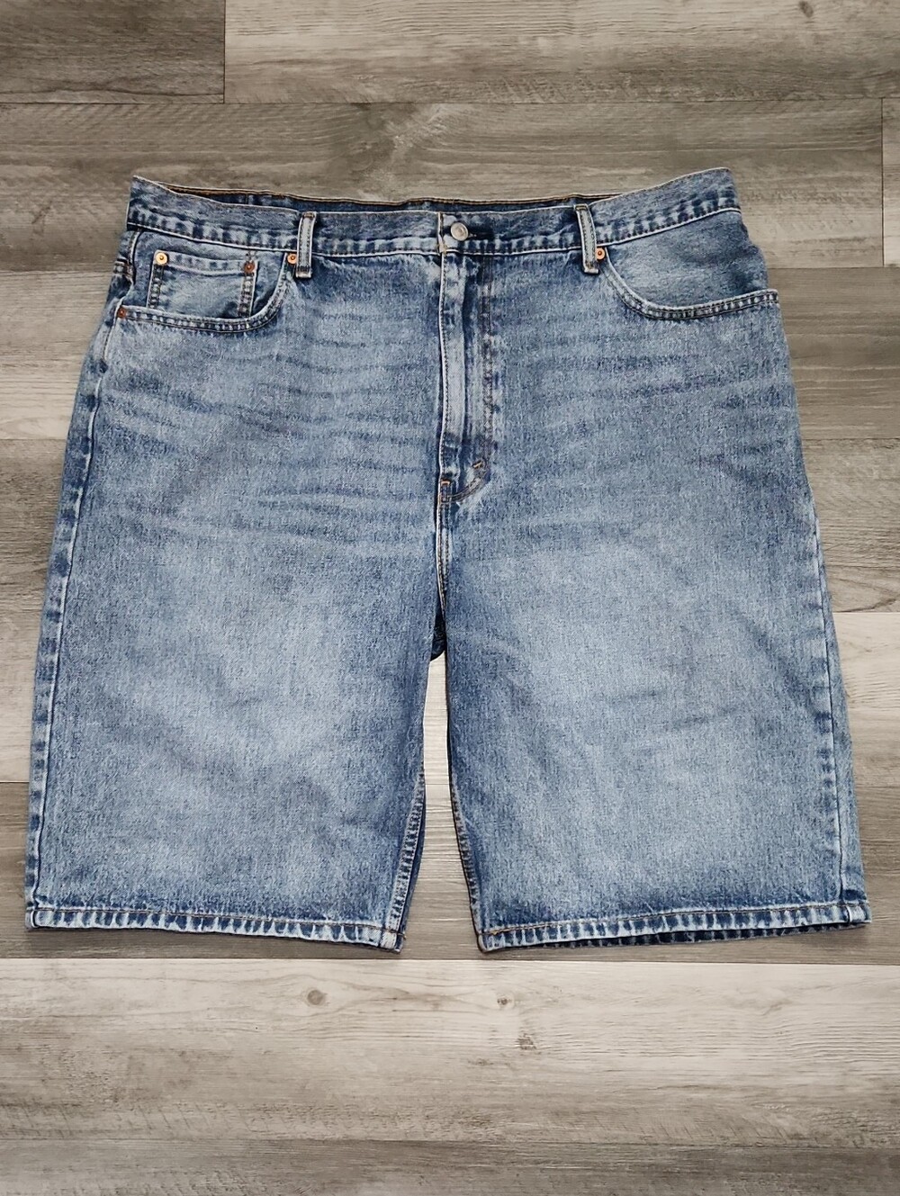 Levi's 569 Blue Wash Baggy Relaxed Fit Denim Shorts Mens 42 x 12